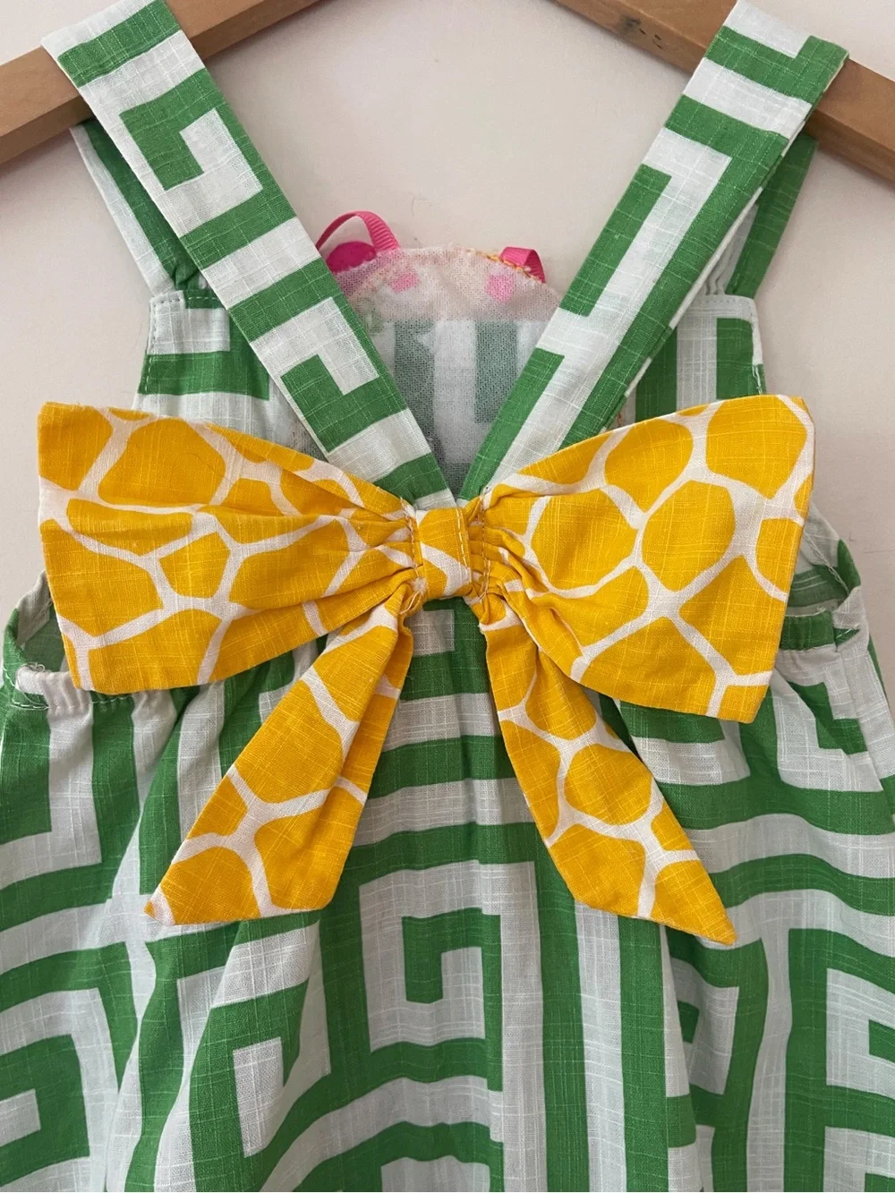 MUD PIE NWOT Colorful Whimsical Giraffe Appliqué Geometric Print Dress